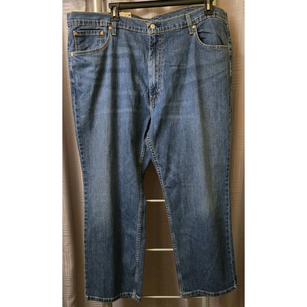 Levis 541 Jeans Mens 46x29 Athletic Straight Stretch Straight Blue Washed Denim